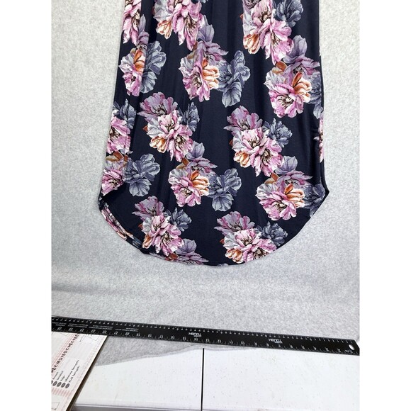 Womens Maxi Dress Size S-M Round Hem Pockets Colorful Floral Sleeveless - Picture 9 of 15